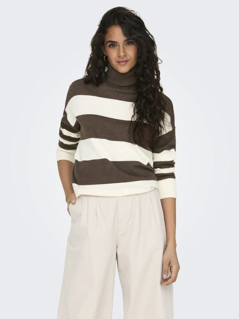 ONLIBI LS LONG ROLLNECK CC KNT chestnut