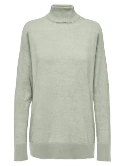 ONLIBI LS LONG ROLLNECK CC KNT smoke green