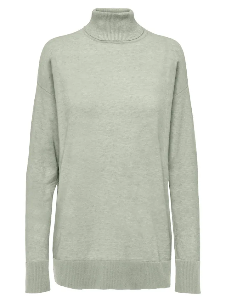 ONLIBI LS LONG ROLLNECK CC KNT smoke green