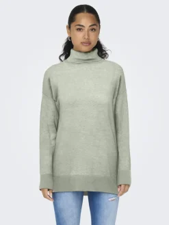 ONLIBI LS LONG ROLLNECK CC KNT smoke green