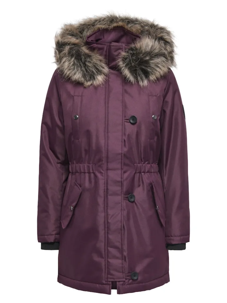 ONLIRIS FUR WINTER PARKA LIFE CC OTW mauve wine