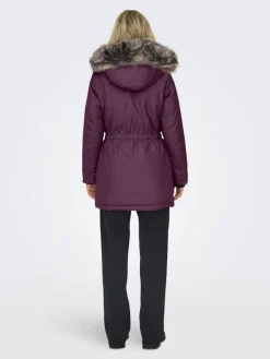 ONLIRIS FUR WINTER PARKA LIFE CC OTW mauve wine