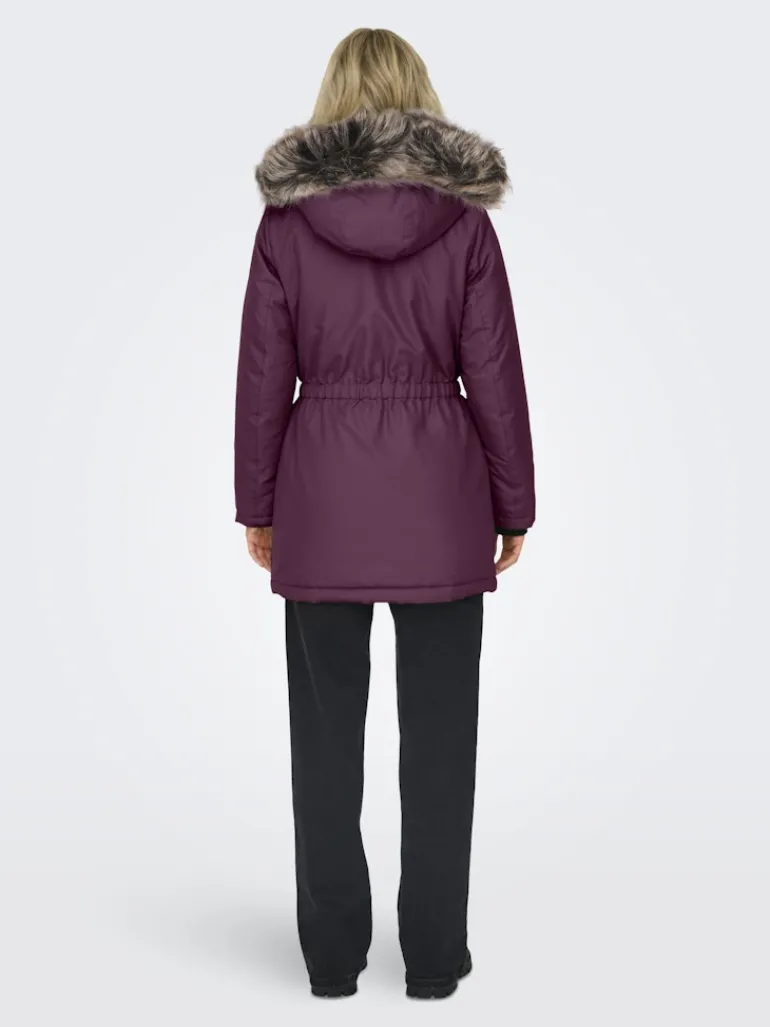 ONLIRIS FUR WINTER PARKA LIFE CC OTW mauve wine