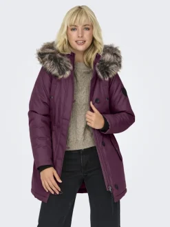 ONLIRIS FUR WINTER PARKA LIFE CC OTW mauve wine