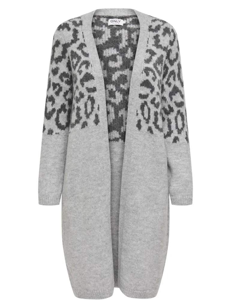 ONLJADE ANIMAL LS CARDIGAN KNT NOOS light grey melange