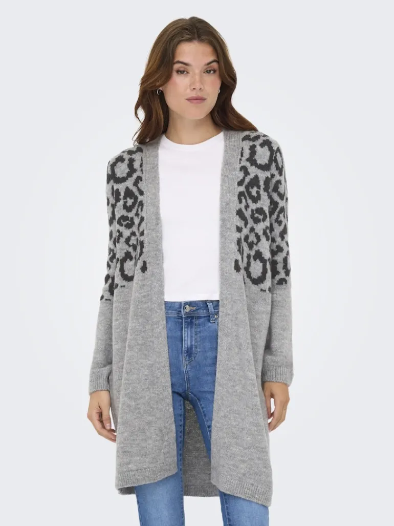 ONLJADE ANIMAL LS CARDIGAN KNT NOOS light grey melange