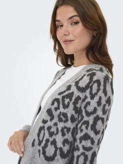 ONLJADE ANIMAL LS CARDIGAN KNT NOOS light grey melange