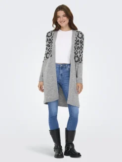 ONLJADE ANIMAL LS CARDIGAN KNT NOOS light grey melange