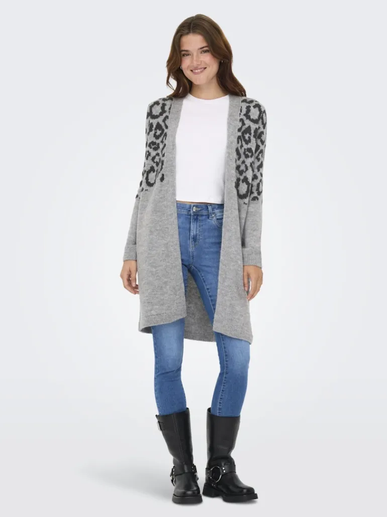 ONLJADE ANIMAL LS CARDIGAN KNT NOOS light grey melange