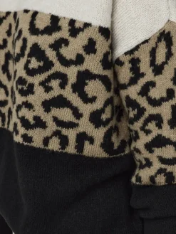 ONLJADE ANIMAL LS O-NECK KNT NOOS moonbeam