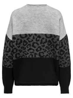 ONLJADE ANIMAL LS O-NECK KNT NOOS light grey melange