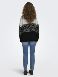 ONLJADE ANIMAL LS O-NECK KNT NOOS light grey melange