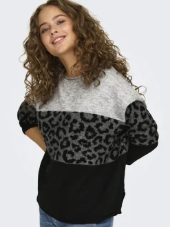 ONLJADE ANIMAL LS O-NECK KNT NOOS light grey melange