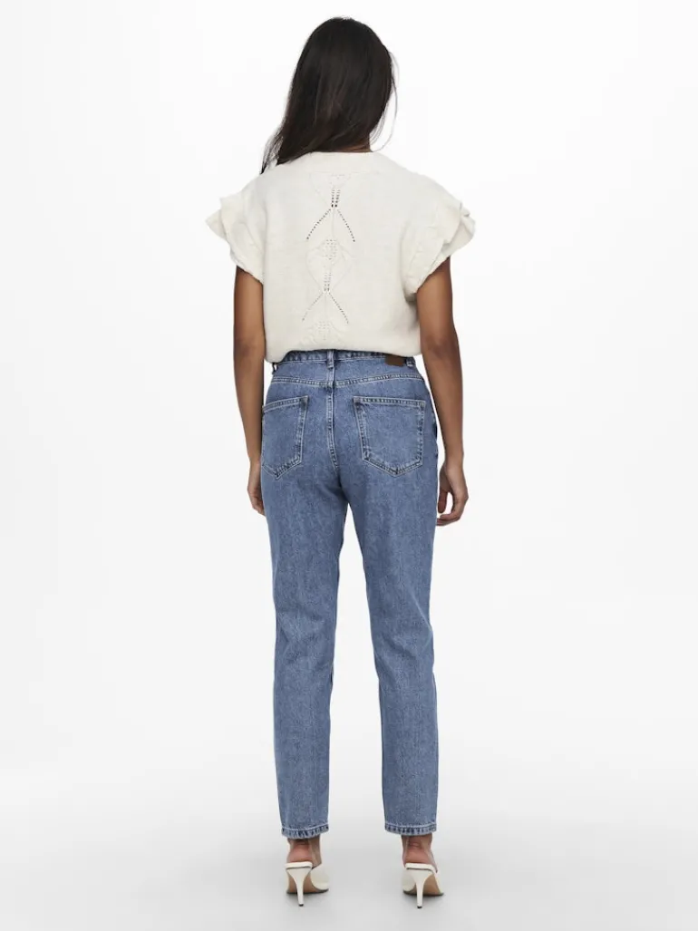 ONLJAGGER HIGH MOM ANKLE DNM ANA medium blue denim