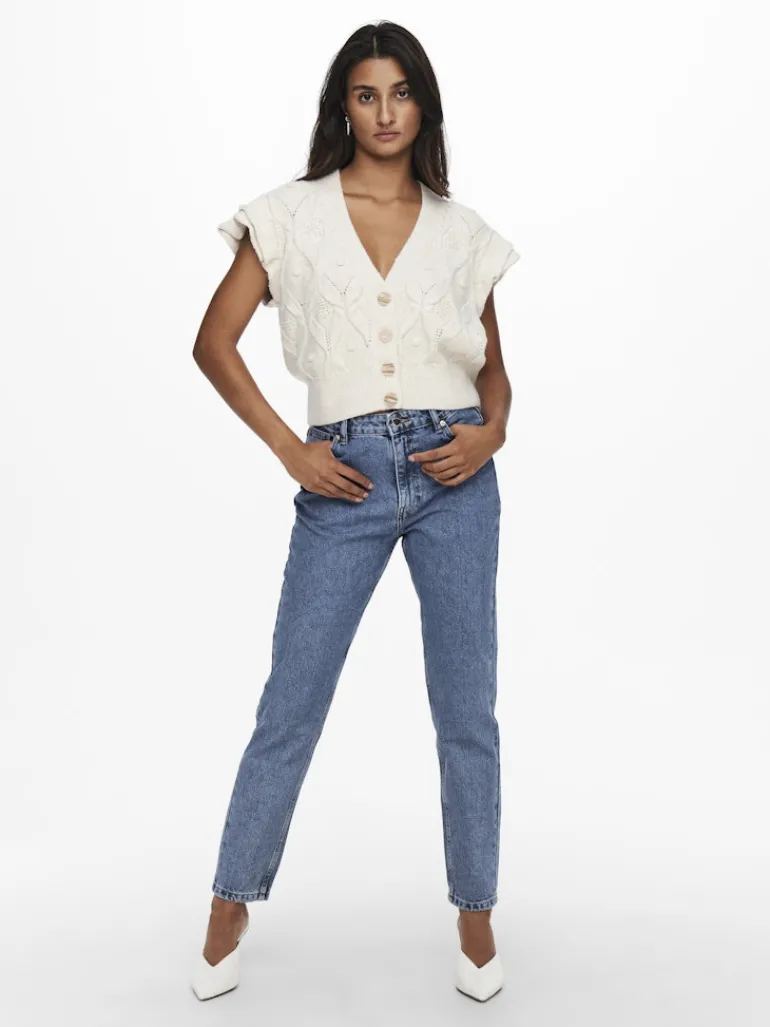 ONLJAGGER HIGH MOM ANKLE DNM ANA medium blue denim