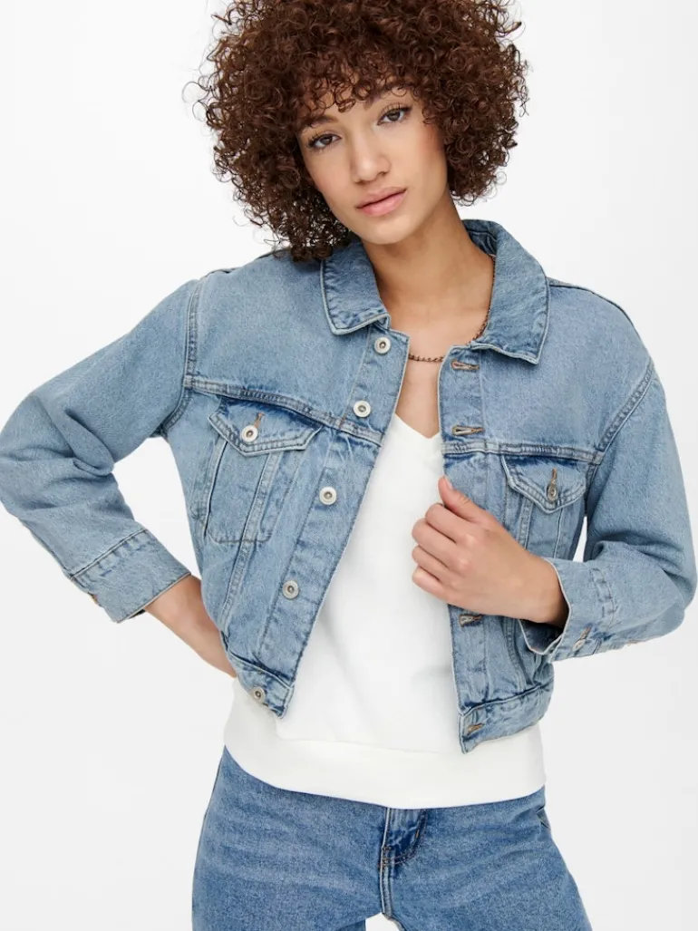 ONLJAGGER PLEAT DNM JACKET light blue denim