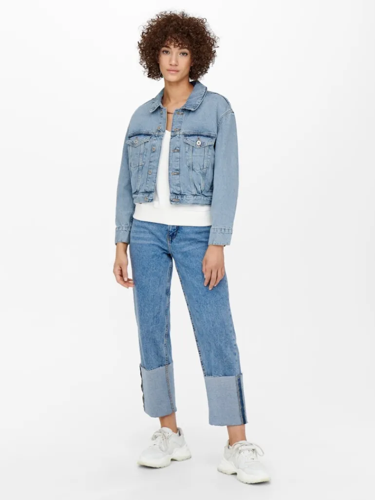 ONLJAGGER PLEAT DNM JACKET light blue denim