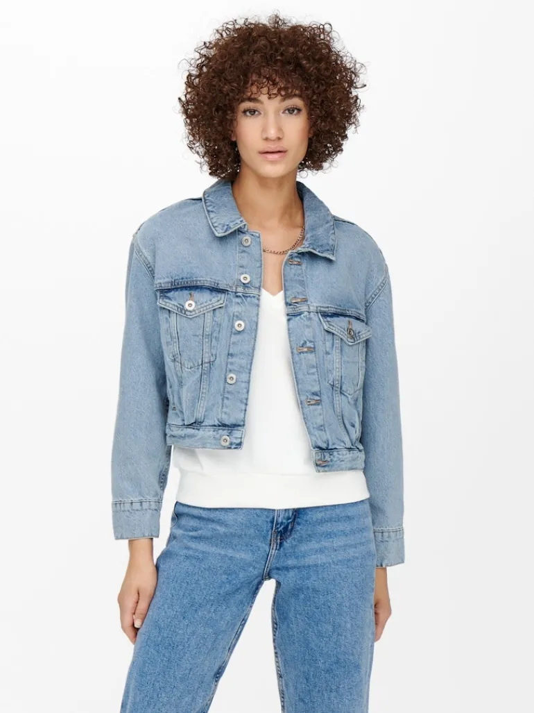 ONLJAGGER PLEAT DNM JACKET light blue denim