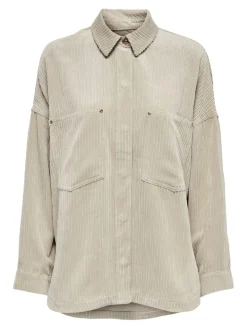 ONLJANINE-RAI OVS CORD SHACKET PNT 2 oxford tan