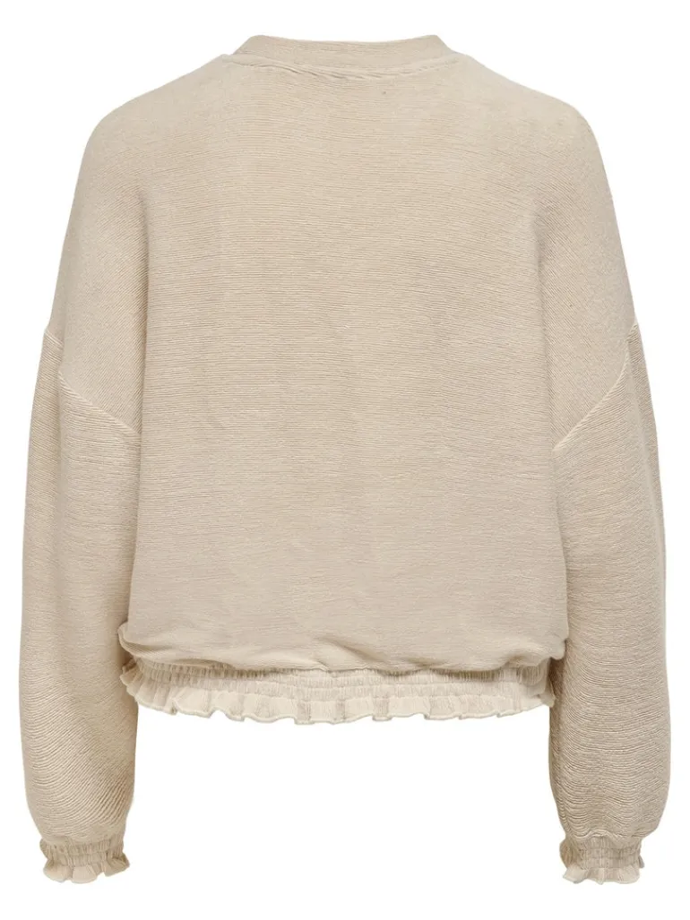 ONLJENKA L/S O-NECK SMOCK TOP JRS ecru