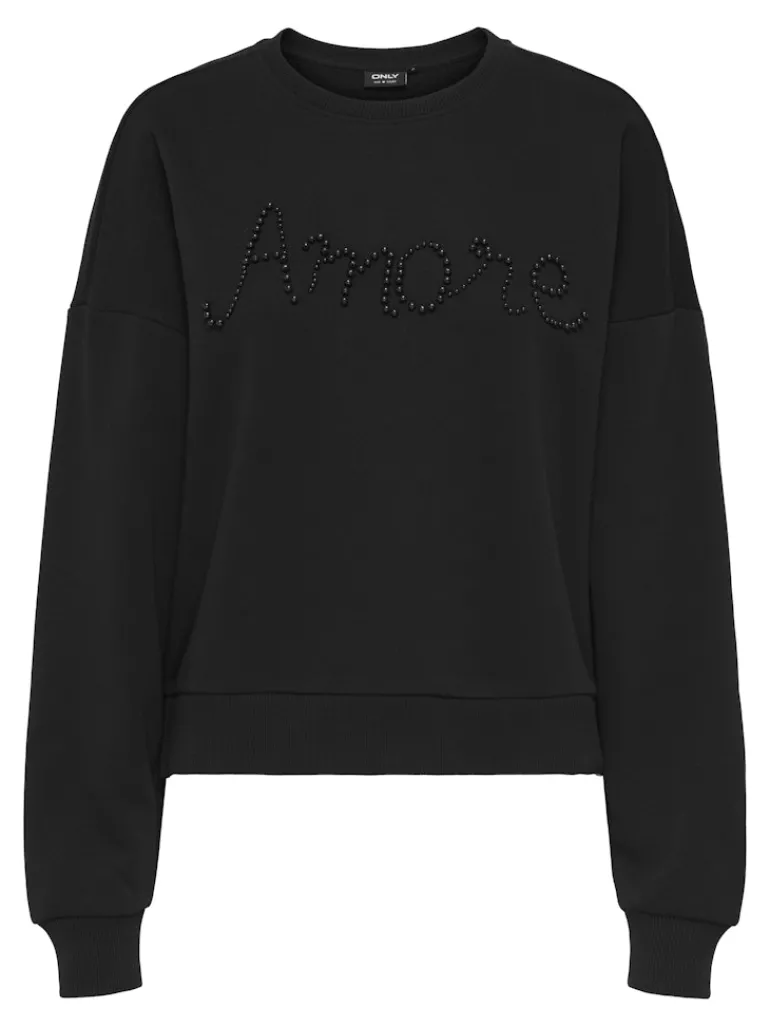 ONLJENNA L/S O-NECK EMB. BOX SWT black