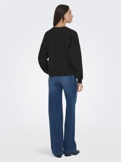 ONLJENNA L/S O-NECK EMB. BOX SWT black