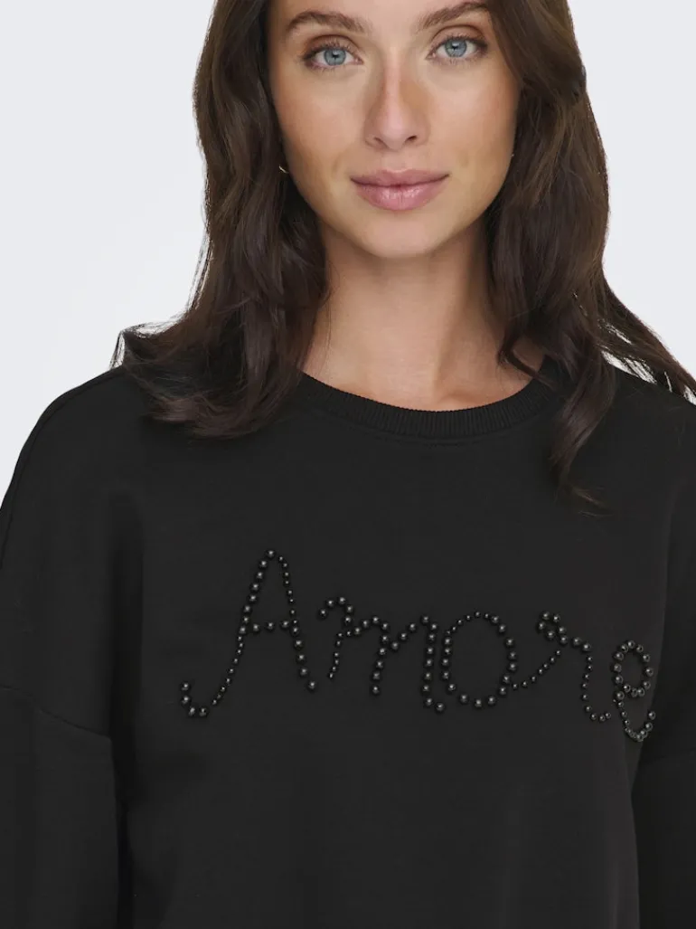 ONLJENNA L/S O-NECK EMB. BOX SWT black