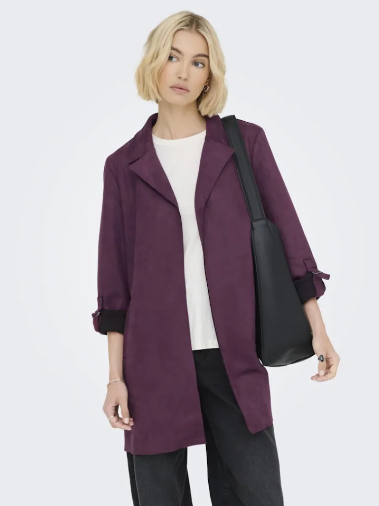 ONLJOLINE FAUX SUEDE COAT LIFE CC OTW mauve wine