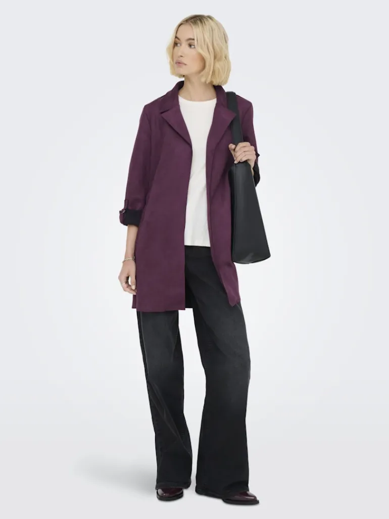 ONLJOLINE FAUX SUEDE COAT LIFE CC OTW mauve wine