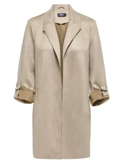 ONLJOLINE FAUX SUEDE COAT LIFE CC OTW silver mink
