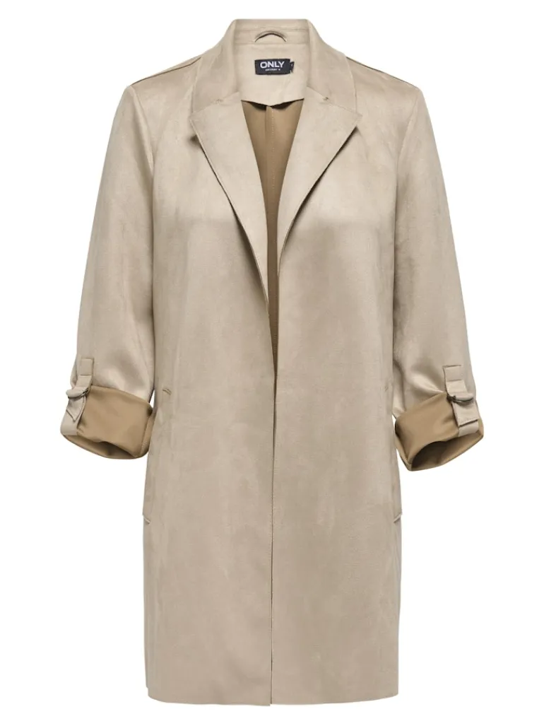 ONLJOLINE FAUX SUEDE COAT LIFE CC OTW silver mink