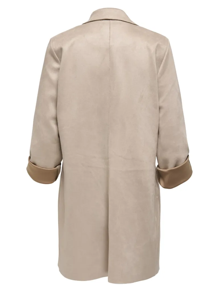 ONLJOLINE FAUX SUEDE COAT LIFE CC OTW silver mink