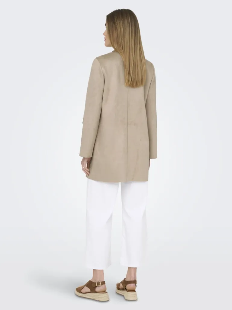 ONLJOLINE FAUX SUEDE COAT LIFE CC OTW silver mink
