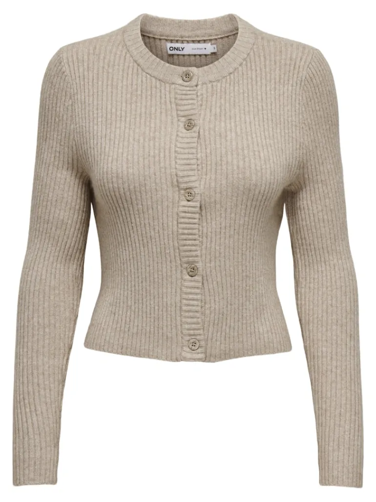 -ONLKATIA LIFE LS BUTTON CARDI KNT NOOS mocha meringue
