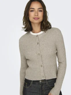 -ONLKATIA LIFE LS BUTTON CARDI KNT NOOS mocha meringue