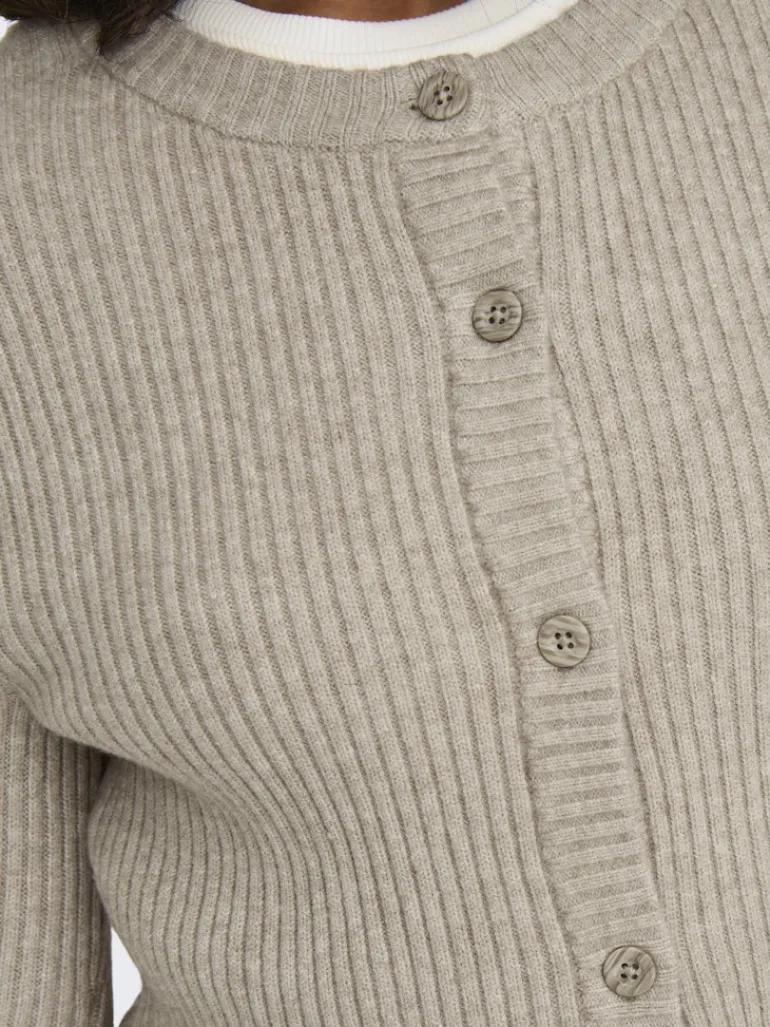 -ONLKATIA LIFE LS BUTTON CARDI KNT NOOS mocha meringue