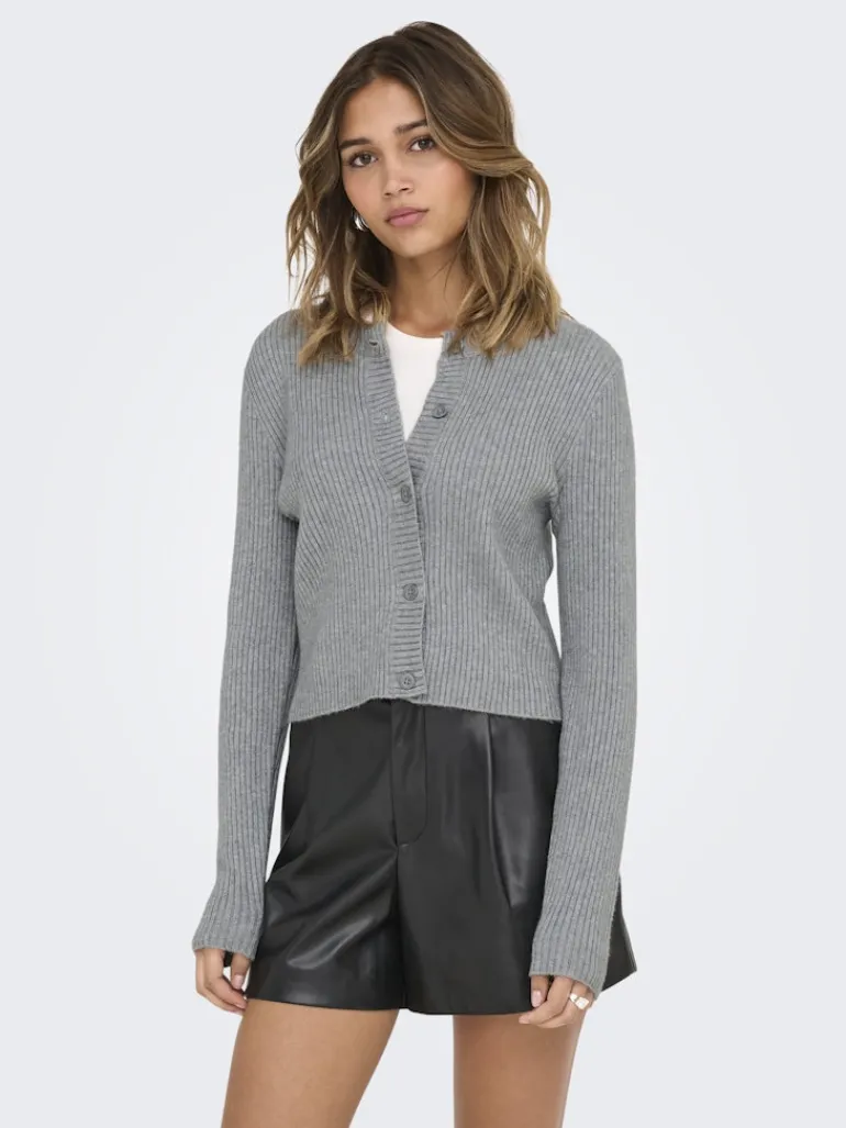 -ONLKATIA LIFE LS BUTTON CARDI KNT NOOS ultimate grey