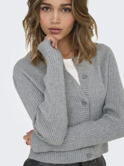 -ONLKATIA LIFE LS BUTTON CARDI KNT NOOS ultimate grey