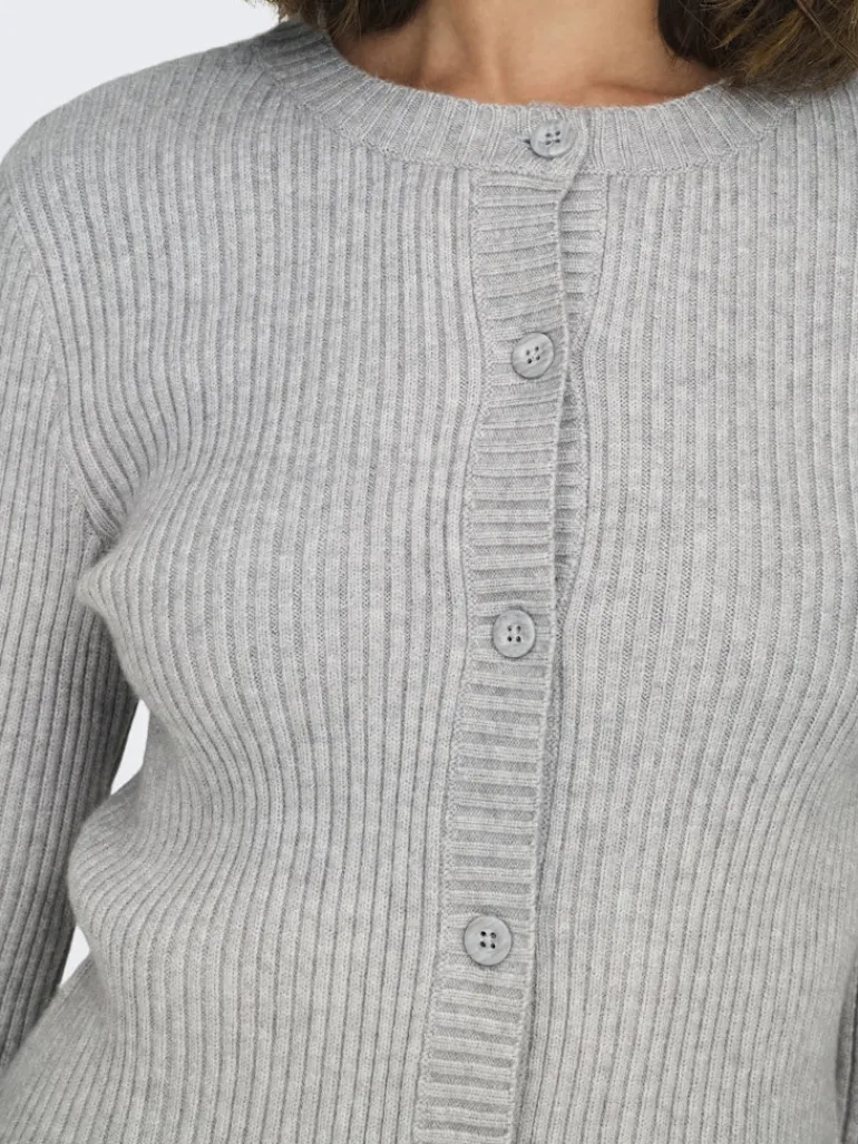 -ONLKATIA LIFE LS BUTTON CARDI KNT NOOS light grey melange