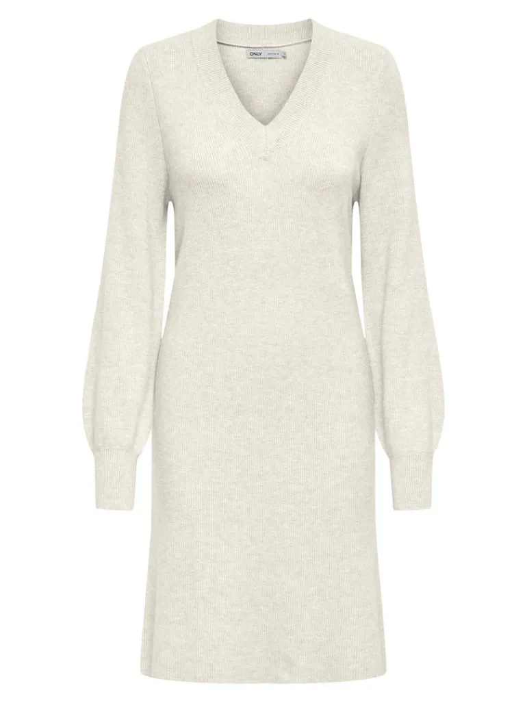 ONLKATIA LIFE LS V-NECK DRESS KNT whitecap gray