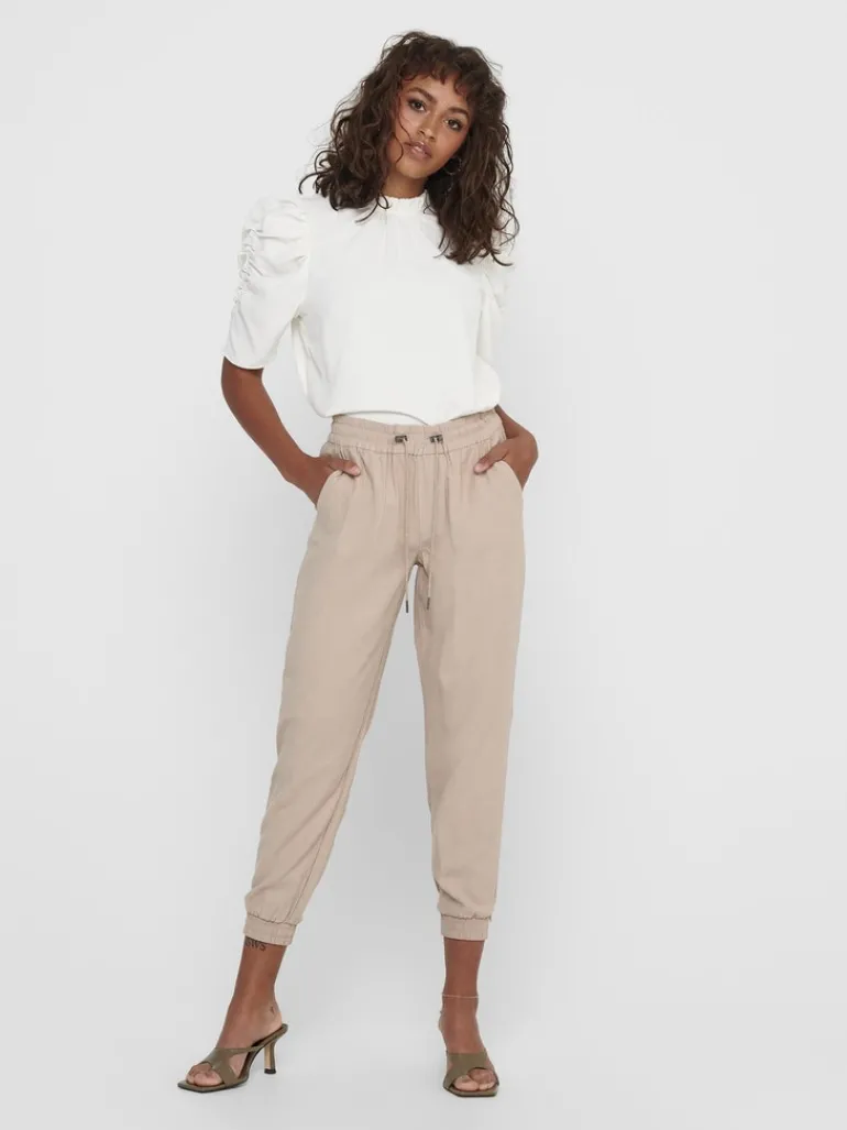 ONLKELDA-EMERY MW PULL-UP PANTS PNT NOOS humus