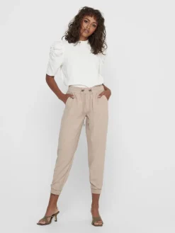 ONLKELDA-EMERY MW PULL-UP PANTS PNT NOOS humus