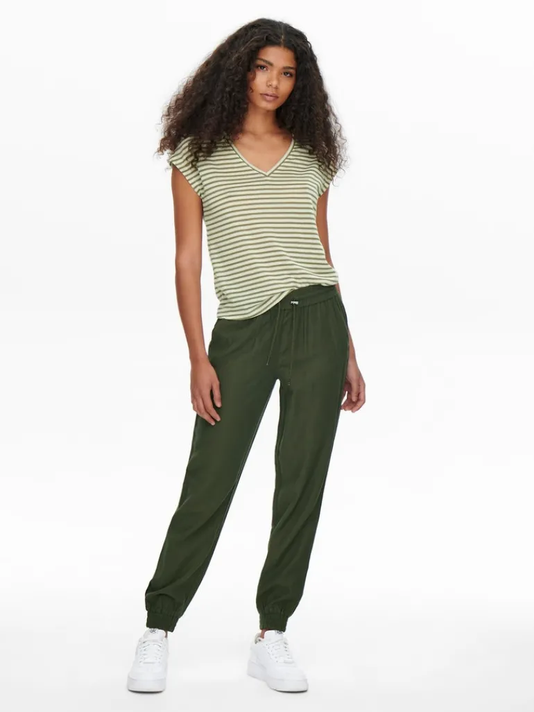 ONLKELDA-EMERY MW PULL-UP PANTS PNT NOOS grape leaf