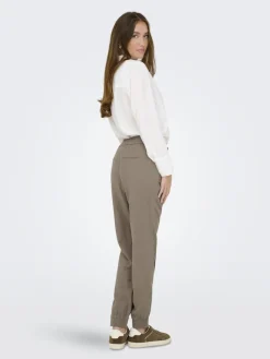 ONLKELDA-EMERY MW PULL-UP PANTS PNT NOOS walnut