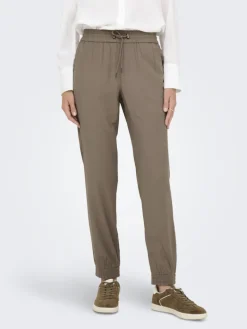 ONLKELDA-EMERY MW PULL-UP PANTS PNT NOOS walnut