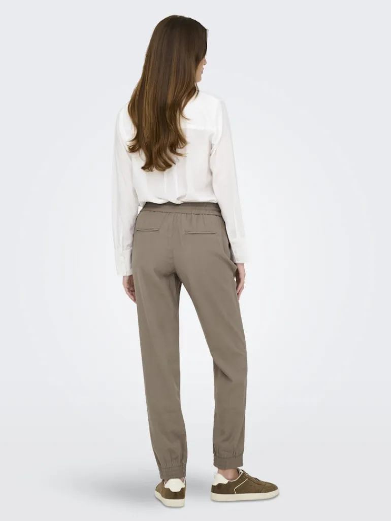 ONLKELDA-EMERY MW PULL-UP PANTS PNT NOOS walnut