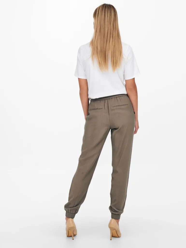 ONLKELDA-EMERY MW PULL-UP PANTS PNT NOOS walnut