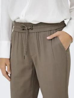 ONLKELDA-EMERY MW PULL-UP PANTS PNT NOOS walnut