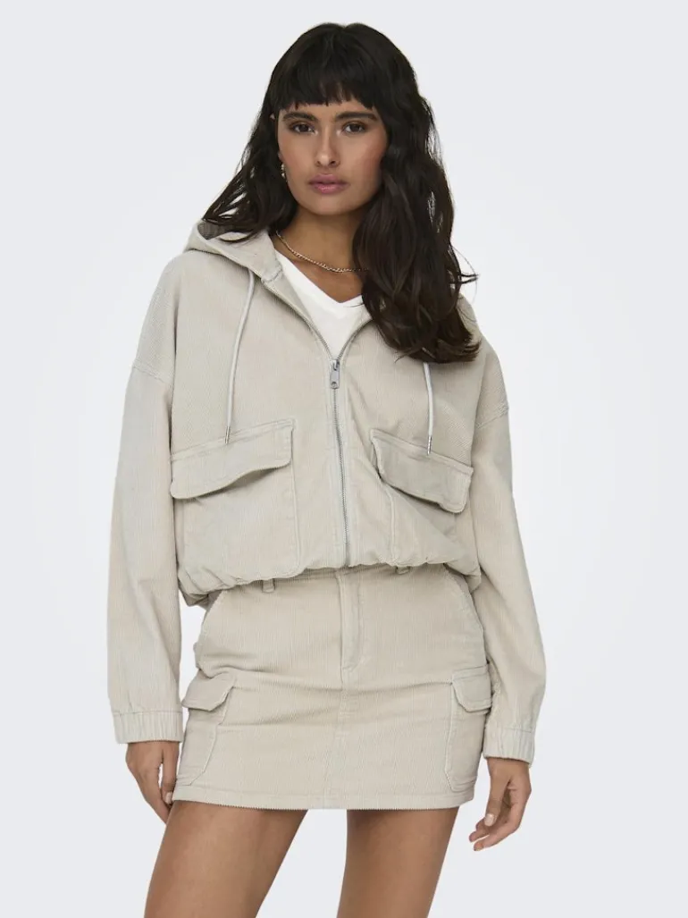 ONLKENZIE L/S CORD JACKET PNT NOOS hellgrau2