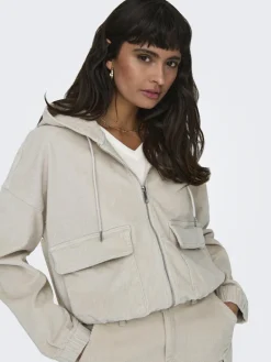 ONLKENZIE L/S CORD JACKET PNT NOOS hellgrau2